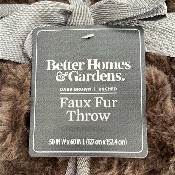 Better Homes And Gardens Faux Fur Throw - Brown - Picture 2 of 4